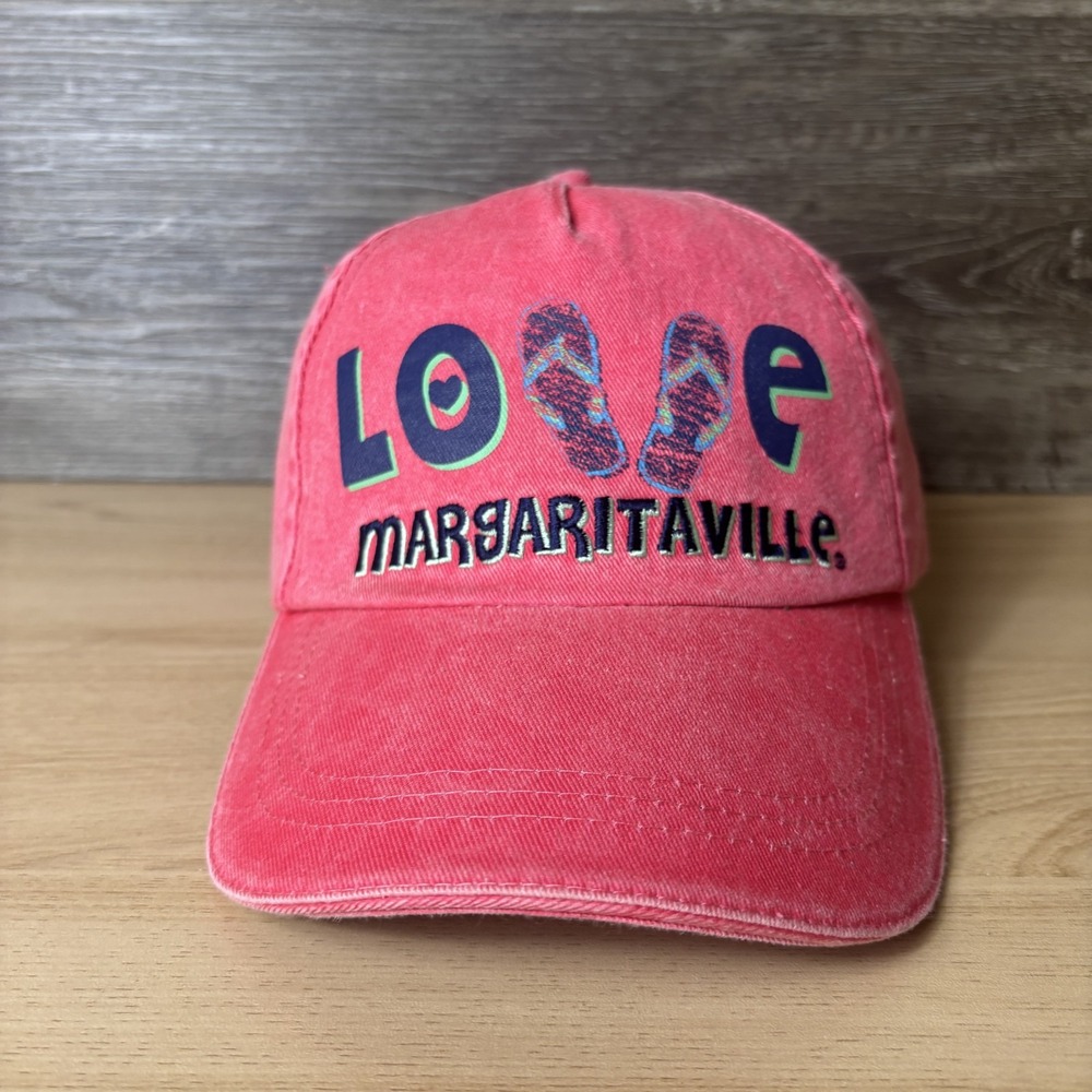 Margaritaville Hat Strap Back Embroidered Love Flip Flops Womens Beach Summer